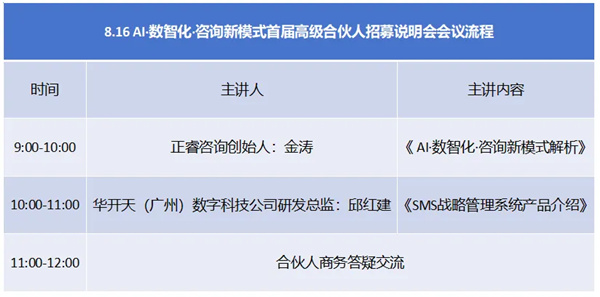 AI·數(shù)智化·咨詢新模式首屆高級(jí)合伙人招募說明會(huì)震撼來襲！